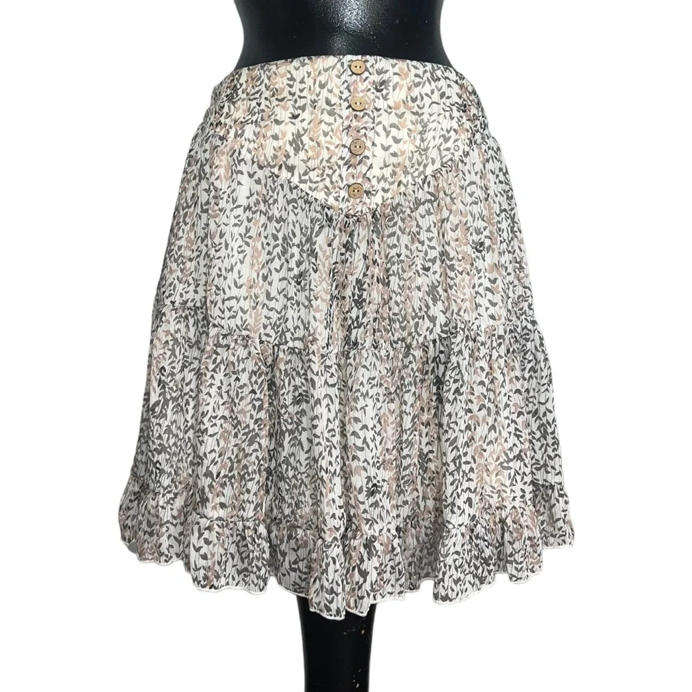 BY TOGETHER WOMEN'S IVORY FLORAL PRINT SKIRT - Picture 6 of 16